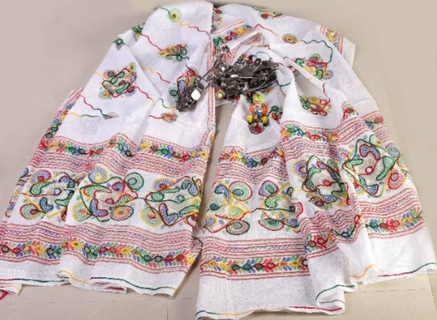 Women's Cotton Dupatta With Katchi Embroidery