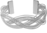 Elite Gold And Silver Plated Combo Cuff Bracelet For Girls And Women-Pack Of 2