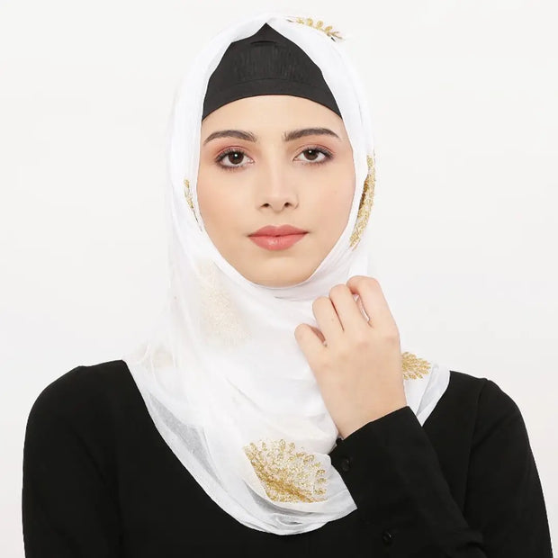 Women Chiffon Embellished Hijab Scarf