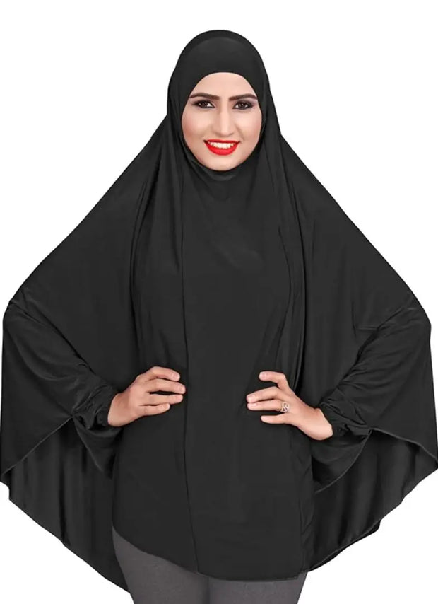 Women Cotton Stretchable Stitched Plain Islamic Hijab
