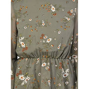 NUEVOSDAMAS Women Georgette Printed Designer Dress | Fit and Flare Dress | Latest Western Mandala Print Midi Dress for Women | Round Neck Stylish Full Sleeve Summer Dress