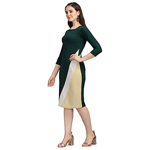 PURVAJA Women's Knee-Length Bodycon Dress
