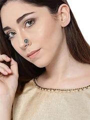 Stylish Oxidised Black Metal Nose Ring Without Piercing Nose Pins Traditional German Silver Nose Stud For Girls And Ladies
