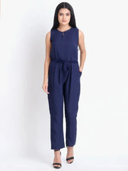 Classic Crepe Solid Jumpsuit for Women