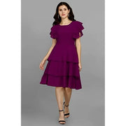 Syndrella Fashion Magenta Georgette Printed Dress for Women & Girls (SYN5044-S to 3XL)