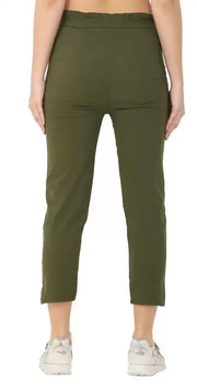 Comfortable Green Lycra Solid Track Pant For Women