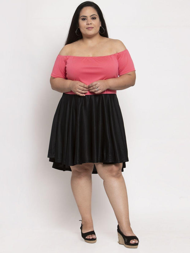 Women's Plus Size Hosiery Polyester Color Block Short Dress